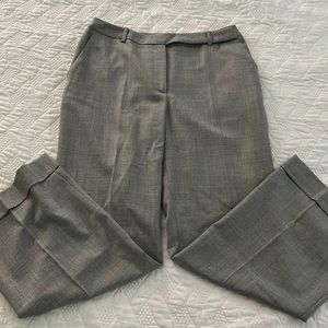 Grey flat front full leg pants with cuffs
